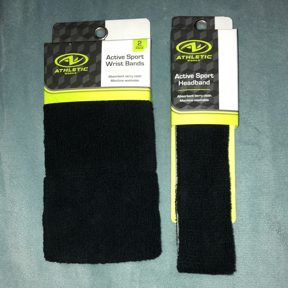 Athletic absorbent wrist bands and headband